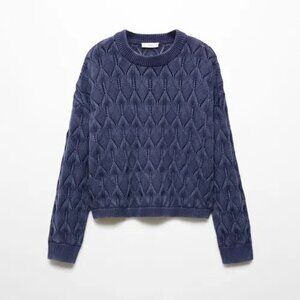 Mango Openwork Knit Sweater - Size Small